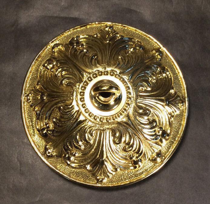5 1/2" Polished Brass Finish Die Cast Brass Screw Collar Ceiling Canopy Kit - Stone Door Lamps