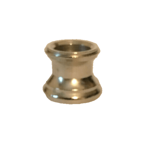 New Turned Brass Lamp Neck, Nickel Plated Finish 1/8 IP Slip, 11/16" Ht. #BN949N - Stone Door Lamps