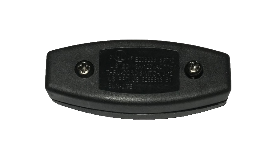 New Black In Line Feed Through Rocker Switch, On-Off, For SPT-2 Lamp Cord #RS420