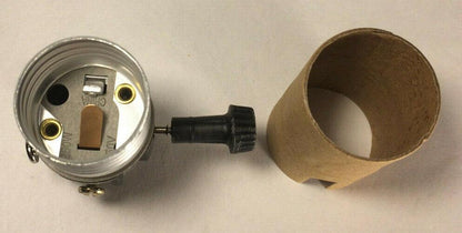 New 3 - Way Turn Knob Lamp Socket Interior w/ 1/8F Hickey & Paper Insulator SO112i - Stone Door Lamps