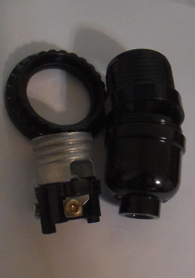 Leviton Bakelite Keyless Lamp Socket With Threaded Shell And Shade Ring #SO266R - Stone Door Lamps