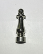 New 1 1/2" Column Style Brass Lamp Finial, Nickel Plated Finish, 1/4-27F, BF950N