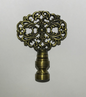 New 2 3/8" Solid Brass Die Cast Rosette Lamp Finial, 1/4-27 Antique Brass Finish