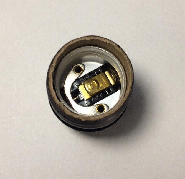 Bronze Brass Short Keyless Early Electric Industrial Style Uno Lamp Socket #290B - Stone Door Lamps