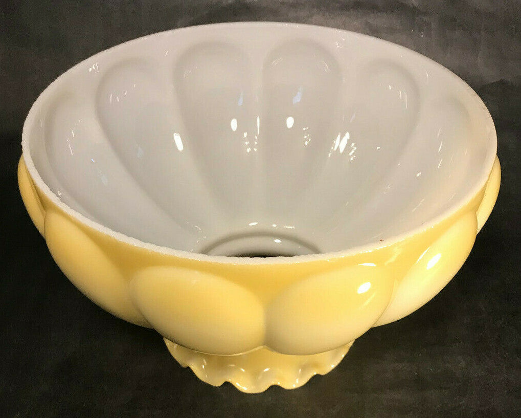 New 10" Melon Student Lamp Shade Opal Glass, Buff Nu-Gold Tint, Crimp Top SH537G