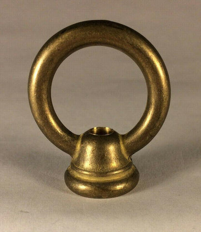 New 1 3/4" Unfinished Cast Brass Loop Lamp Part With Wire Way, 1/4F Tap #BL849U - Stone Door Lamps