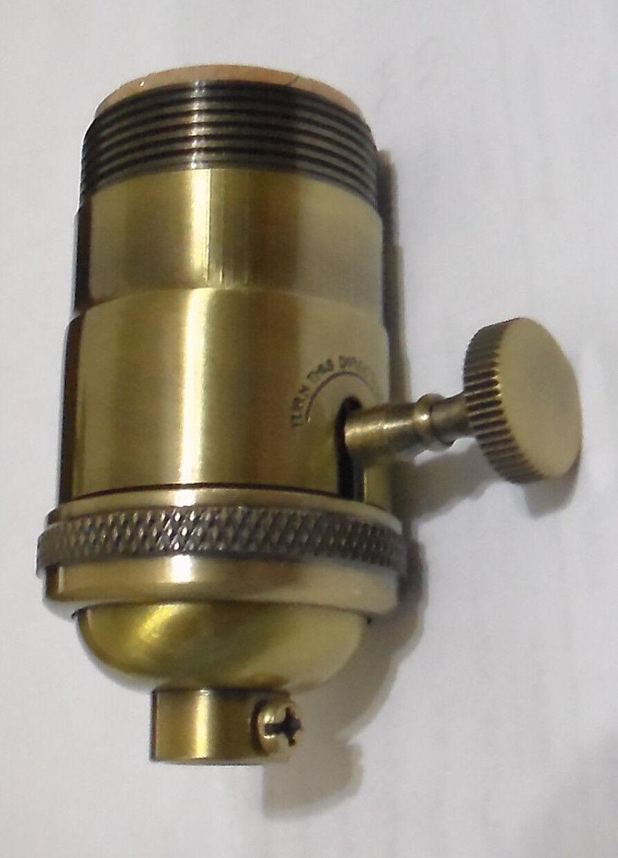 Antique Finish Brass INDUSTRIAL Look 3 - Way Heavy Duty Lamp Light Socket #SO240A - Stone Door Lamps