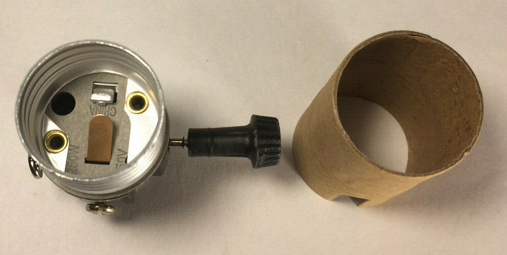 New 3-Way Turn Knob Lamp Socket Interior w/ 1/8F Hickey & Paper Insulator SO112i
