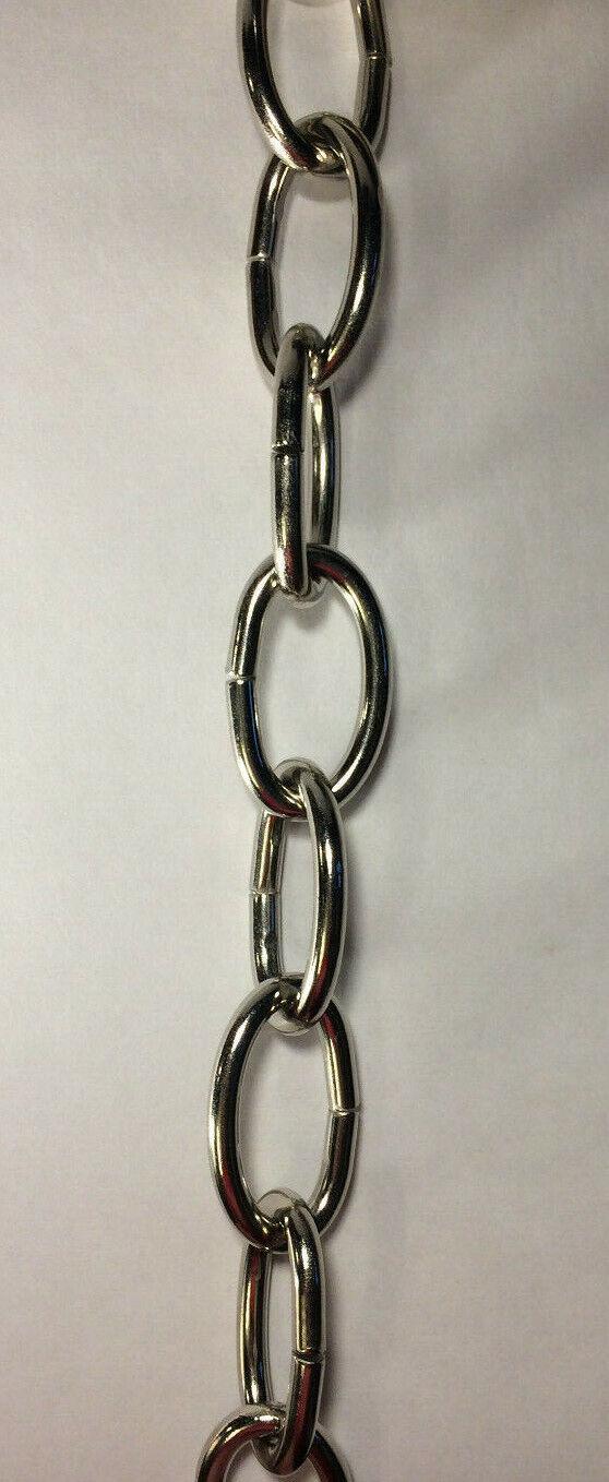 New 3', 5 Gauge Nickel Plated Oval Steel Chandelier Fixture Lamp Chain #FC990N - Stone Door Lamps