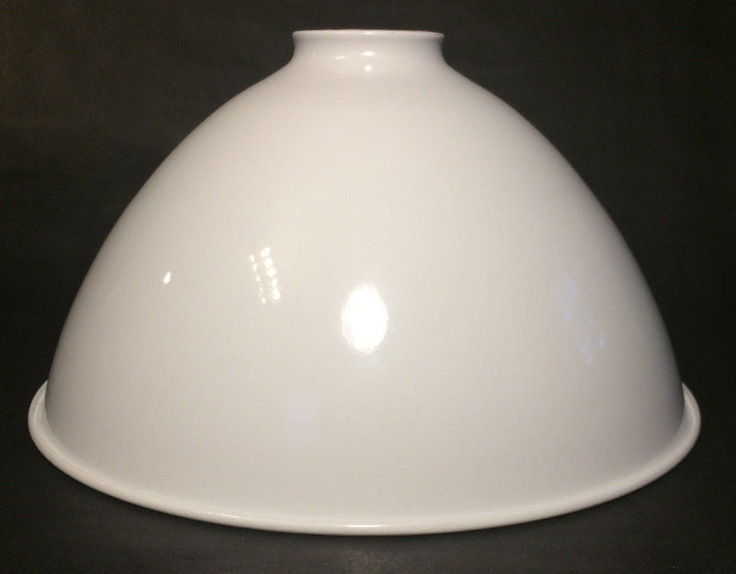 2 1/4" X 10" White Enamel Industrial Style Metal Dome Pendant Lamp Shade #IS352W