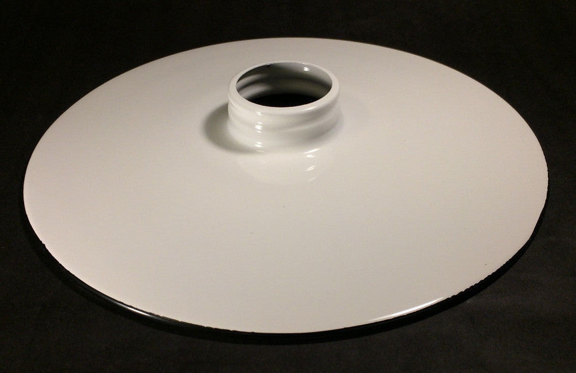 NEW 10 1/4" Flat White Metal Industrial Style Lamp Shade Porcelain Enamel Finish
