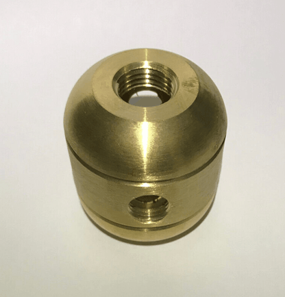 New Large Turned Brass 2 Pc. Lamp Cluster Body, 4 Holes, 1/4F Bottom, Unfinished - Stone Door Lamps
