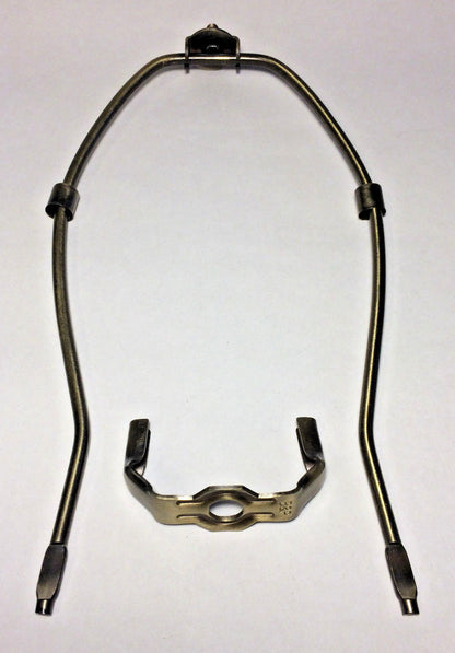 12" Antique Finish Heavy Brass Lamp HARP Shade Holder + Base for Lamp Repair