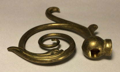 New Cast Brass Lamp Arm Back, 4 1/2" Ht. x 3 5/8", 1/8Fx1/8F (3/8") #AB489U - Stone Door Lamps