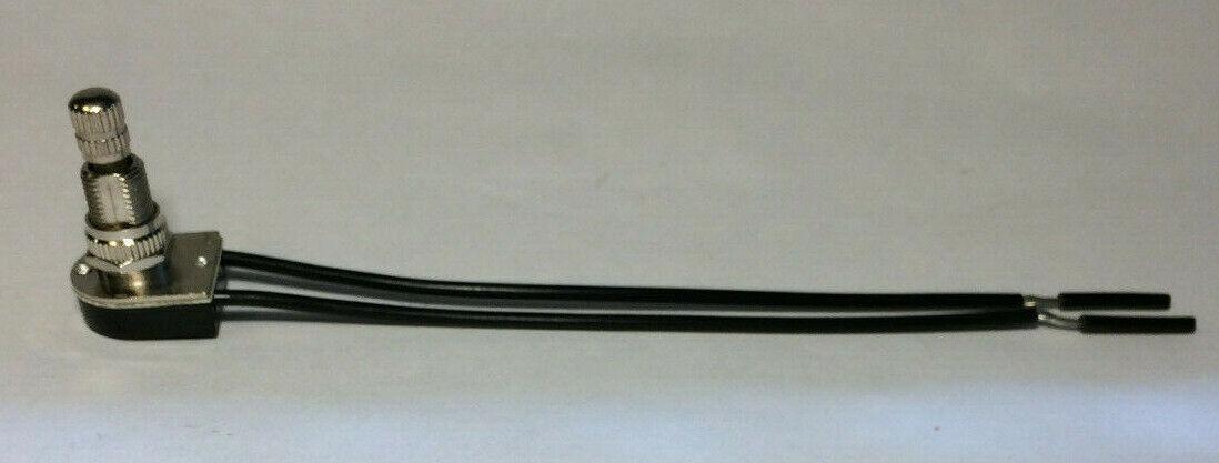 New Tall Nickel Rotary Canopy Switch, 5/8" Shank, 6" Long Wire Leads RS406N - Stone Door Lamps