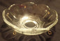 NEW 4" Pressed Glass Round Lamp Prism Chandelier Bobeche w/ 5 Brass Pins #BB902