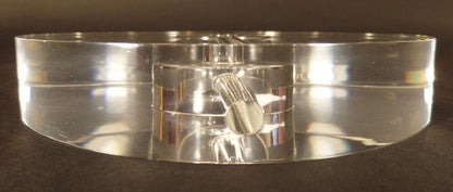 6 1/2" Diameter Clear Round Acrylic Lamp Base w/ Center Hole & Side Outlet AB285 - Stone Door Lamps
