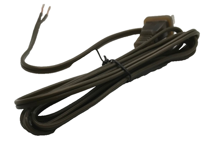 NEW 6' Antique Bronze 18/2 Plastic Covered Lamp Cord Plug Set SPT-1, U.L., CS706