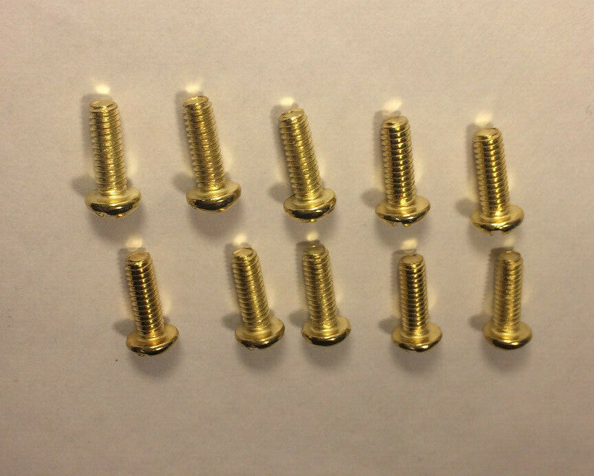 New Lot Of 10 Steel 1/2" Long Brass Plated Finish Canopy Screws 8/32 Thread #885