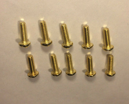 New Lot Of 10 Steel 1/2" Long Brass Plated Finish Canopy Screws 8/32 Thread #885