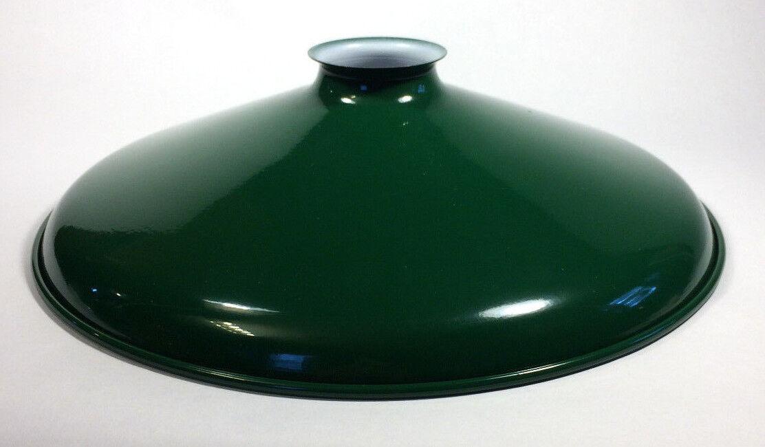 Metal Cone Lamp Light Shade Pendant 2 1/4 X 12 Green Porcelain Industrial Style - Stone Door Lamps