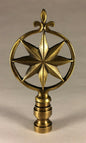 New 3 1/8" Cast Metal Lamp Harp Finial With Antique Finish, 1/4-27F Tap LF026A
