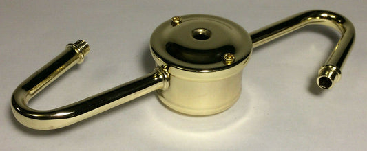 New S-Type 2-Arm Lamp Cluster Body, Brass Plated Steel, 7 1/2" Across #LC408
