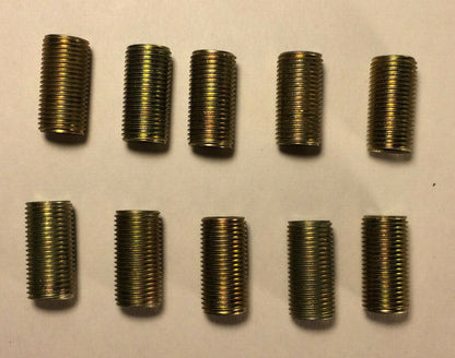 Lot Of 10, 1 3/4" ,1/8IP Zinc Plated Steel Lamp Nipples 3/8" O.D. Rust Resistant