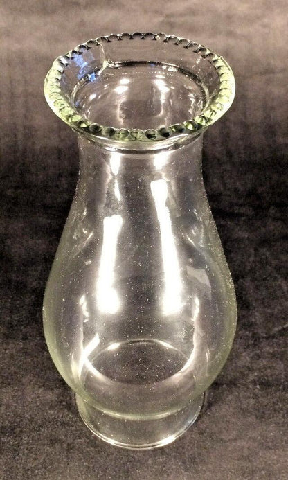 3" x 8 1/4" Clear Beaded Top Glass Oil Kerosene Lamp Chimney for #2 burner CH936