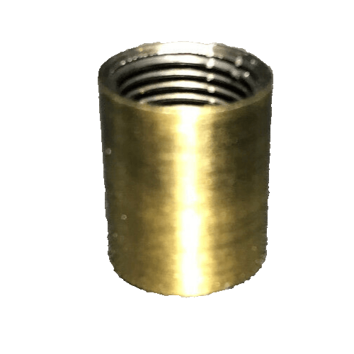 New Brass Lamp Pipe Coupling, Antique Brass Finish, 9/16" ht., 1/8F(3/8") BC936A - Stone Door Lamps