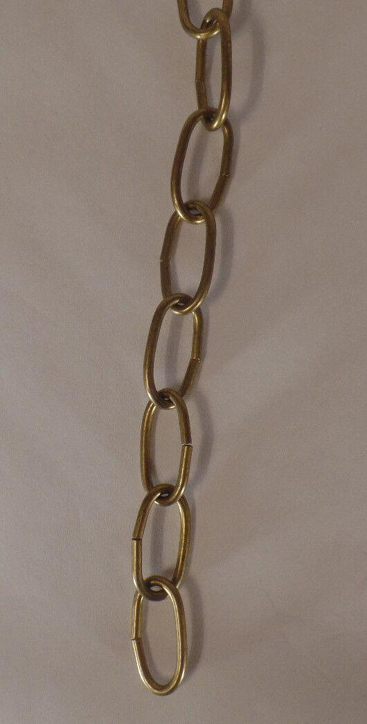 New 3' Antique Brass 10 Gauge Steel Chandelier Fixture Oval Lamp Chain #FC998 - Stone Door Lamps