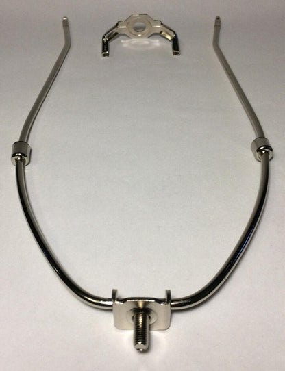 New 13" Nickel Finish Lamp HARP Shade Holder w/Base for Lamp Repair #HAR65N - Stone Door Lamps
