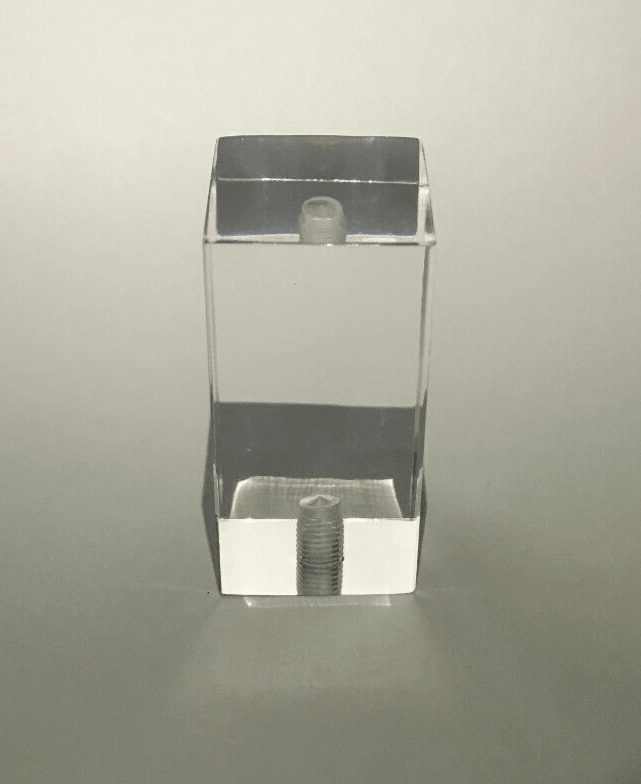 New Clear Acrylic Rectangular Cuboid Lamp Finial, 2 1/16" ht. 1/4 - 27F #LF224 - Stone Door Lamps