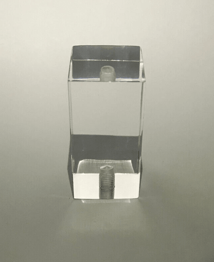 New Clear Acrylic Rectangular Cuboid Lamp Finial, 2 1/16" ht. 1/4 - 27F #LF224 - Stone Door Lamps