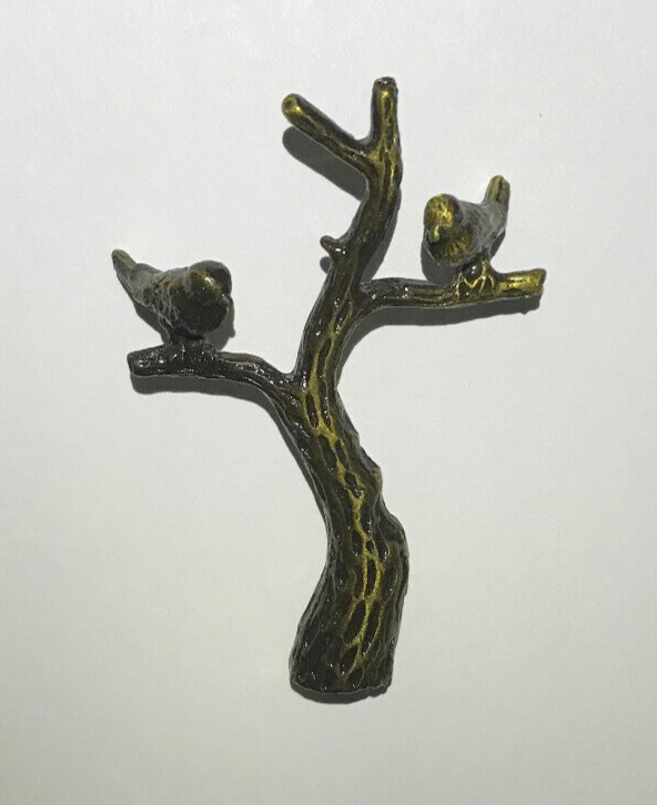 New 2 7/8" Cast Brass Tree Of Life Lamp Finial w/ Antique Finish, 1/4-27F Tap