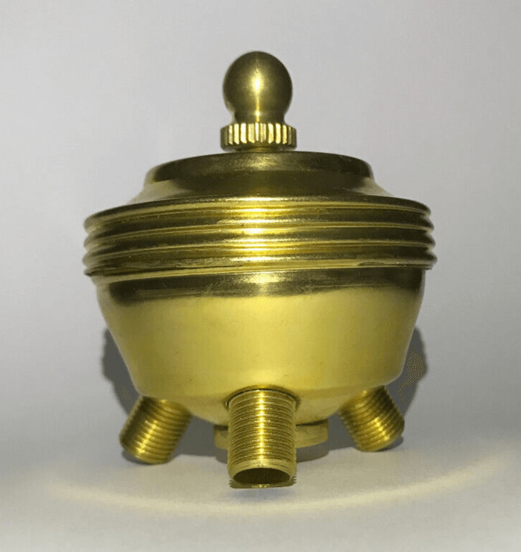 New Unfinished Brass Lamp Cluster Head, 3 - Lite, 3 Light, 1/8F Tap (3/8") #CH457U - Stone Door Lamps