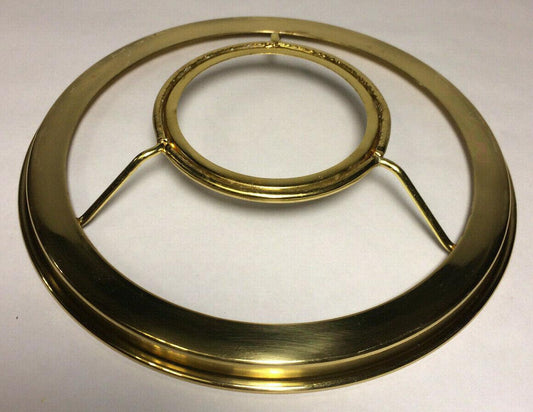 New 7" Fitter Solid Brass Shade Ring Holder For No. 2 Brass Plated Burners SR724 - Stone Door Lamps