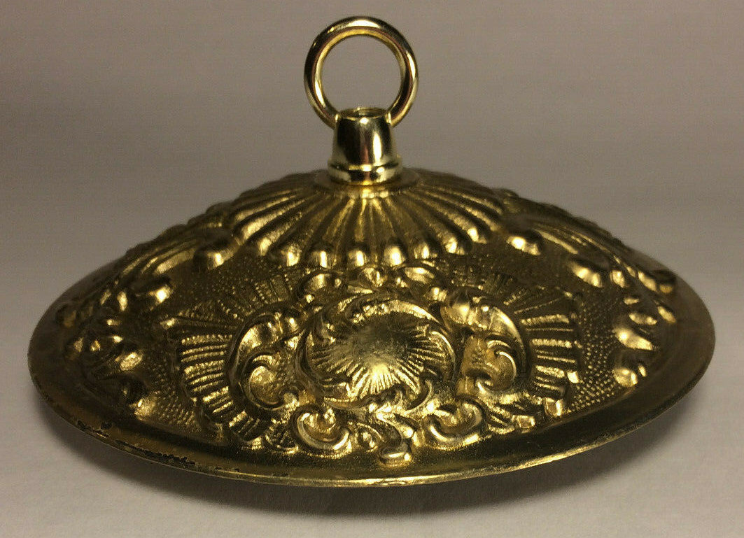 New 5 1/2" Victorian Die Cast Brass Ceiling Canopy Kit, Polished & Lacquered 808