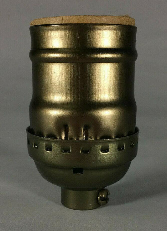 New Short Keyless Lamp Socket, Medium Base, Antique Brass Plated Finish #CS348A