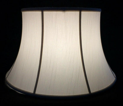 Softback Floor Lamp Shade, Shallow Drum, Off White High Quality Tissue Shantung - Stone Door Lamps