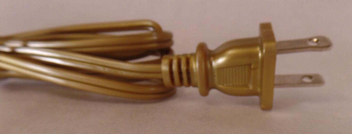 NEW 8' Unfinished Brass 18/2 Plastic Covered Lamp Cord Plug Set SPT - 1,UL, #CS717 - Stone Door Lamps