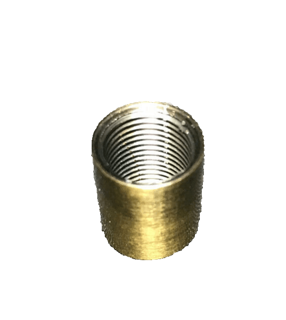 New Brass Lamp Pipe Coupling, Antique Brass Finish, 9/16" ht., 1/8F(3/8") BC936A - Stone Door Lamps