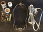 Table Lamp Wiring Kit 6" Nickel Plated Harp, Push-Thru Socket,Clear Silver Cord