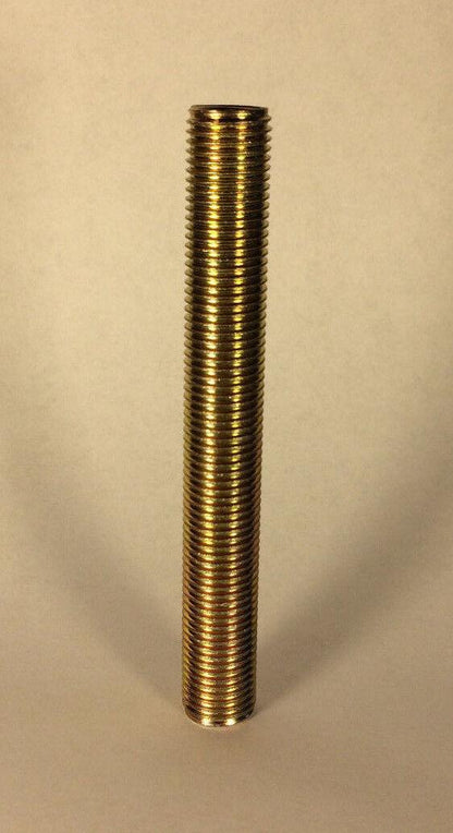 New Seamless 4", 1/4 IP Steel All Thread Zinc Plated Lamp Nipple 1/2" O.D. #201 - Stone Door Lamps