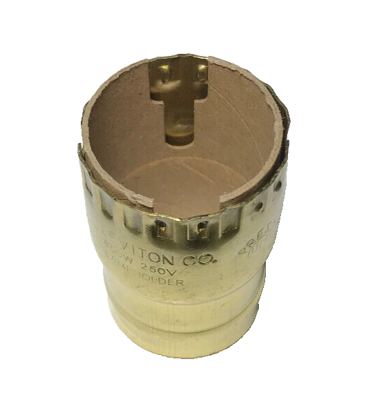 New Leviton Brand Full Keyless Brass Socket Shell With Paper Insulator #SS307