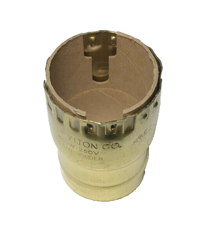 New Leviton Brand Full Keyless Brass Socket Shell With Paper Insulator #SS307