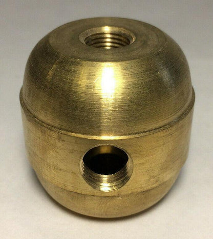 New Large Turned Brass 2 Pc. Cluster Body, 2 Light, 1/8F Tap, Unfinished #CB450A - Stone Door Lamps