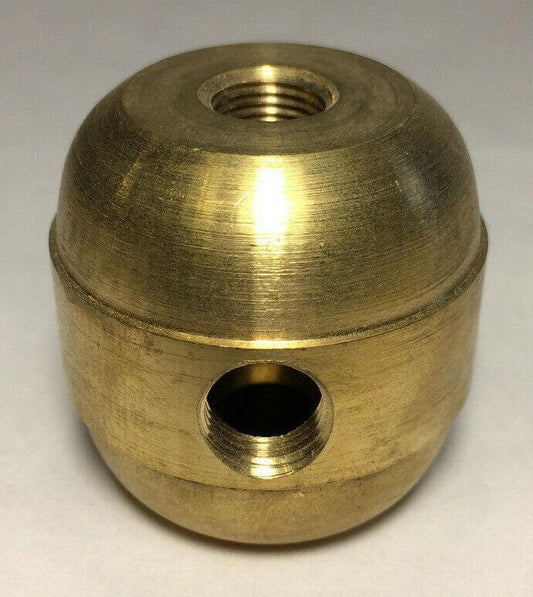 New Large Turned Brass 2 Pc. Cluster Body, 2 Light, 1/8F Tap, Unfinished #CB450A - Stone Door Lamps