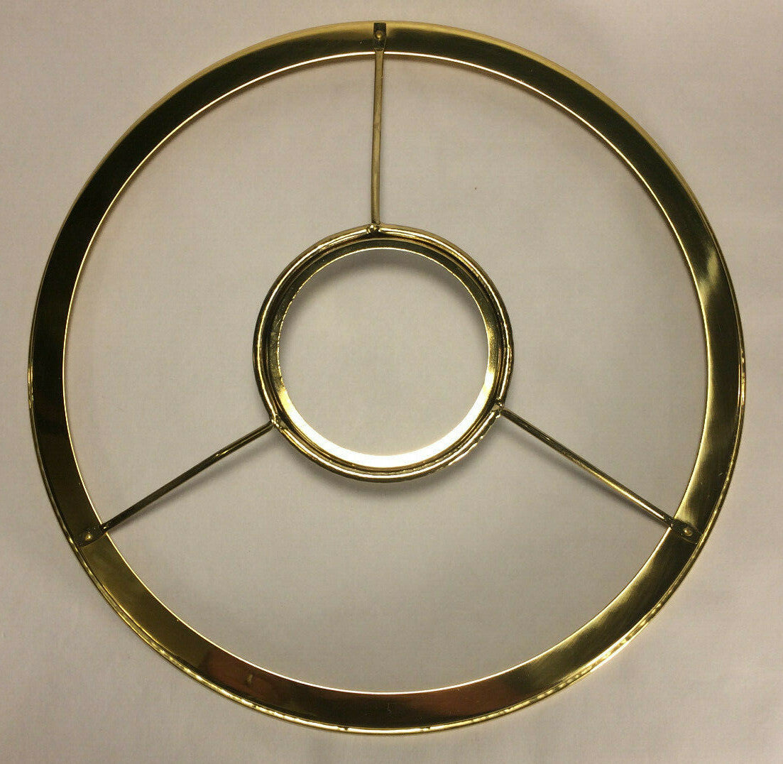 New Solid Brass Lamp Shade Ring Holder For #2 Brass Plated Burners, 10" Fitter