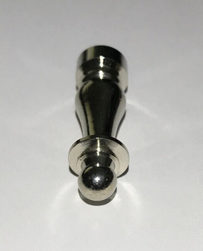 New 1 1/2" Column Style Brass Lamp Finial, Nickel Plated Finish, 1/4-27F, BF950N